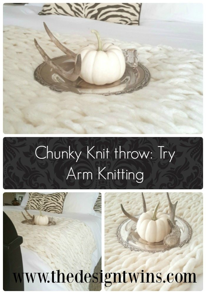 Soft luxurious and budget friendly DIY project, arm knitting Chunky knit throw is an affordable luxury when you do it yourself.