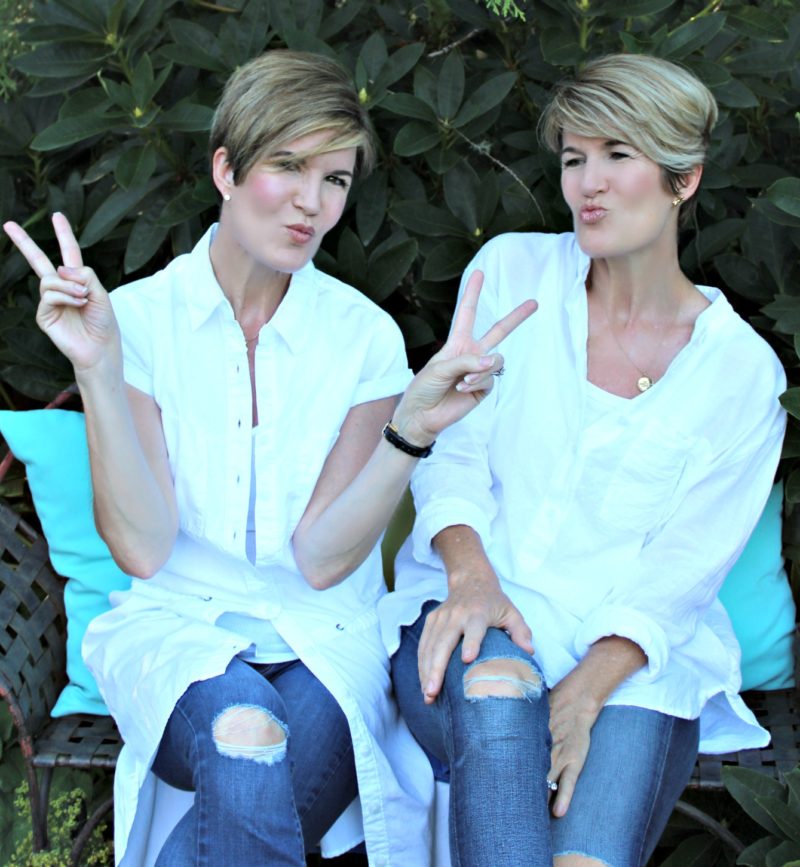 beautiful twins silly poses
