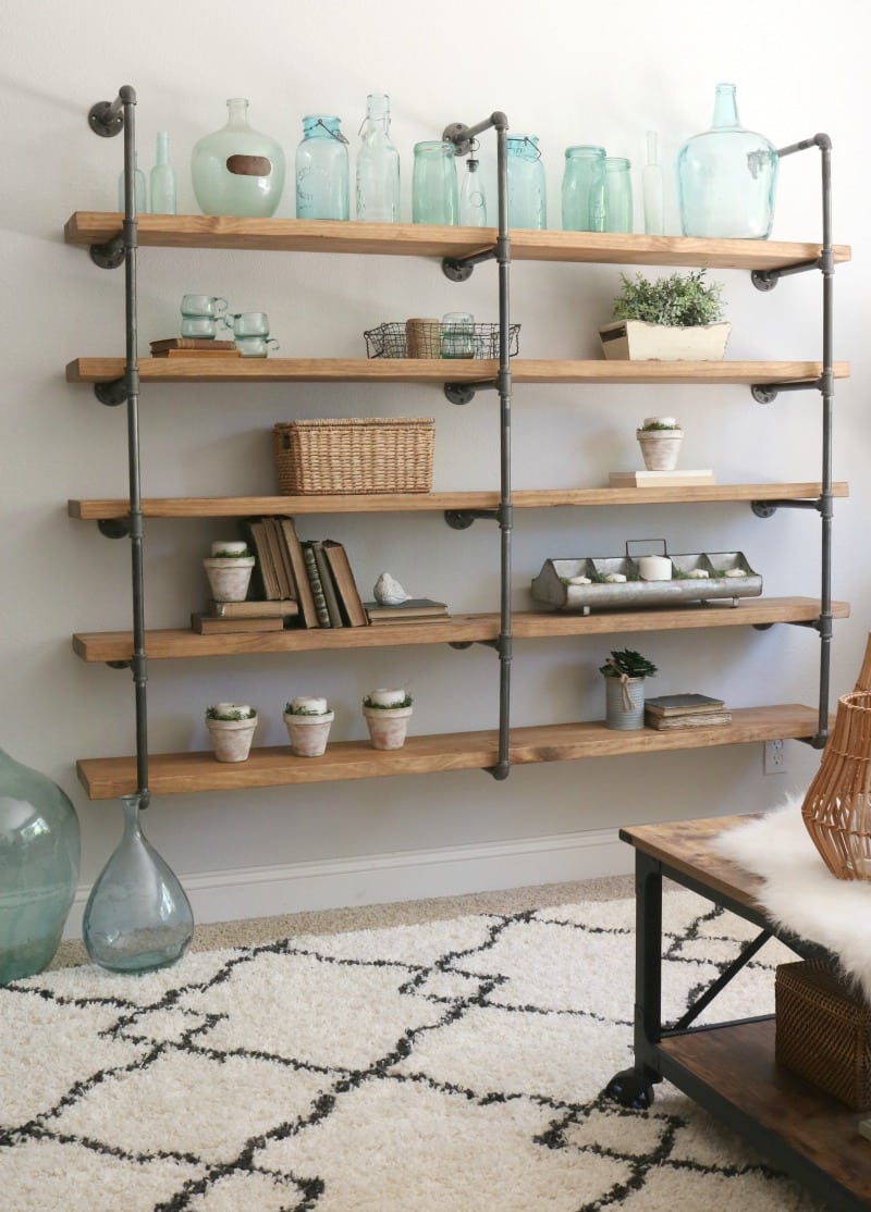 Diy Industrial Pipe Shelves, Shelves Made From Plumbing Pipes