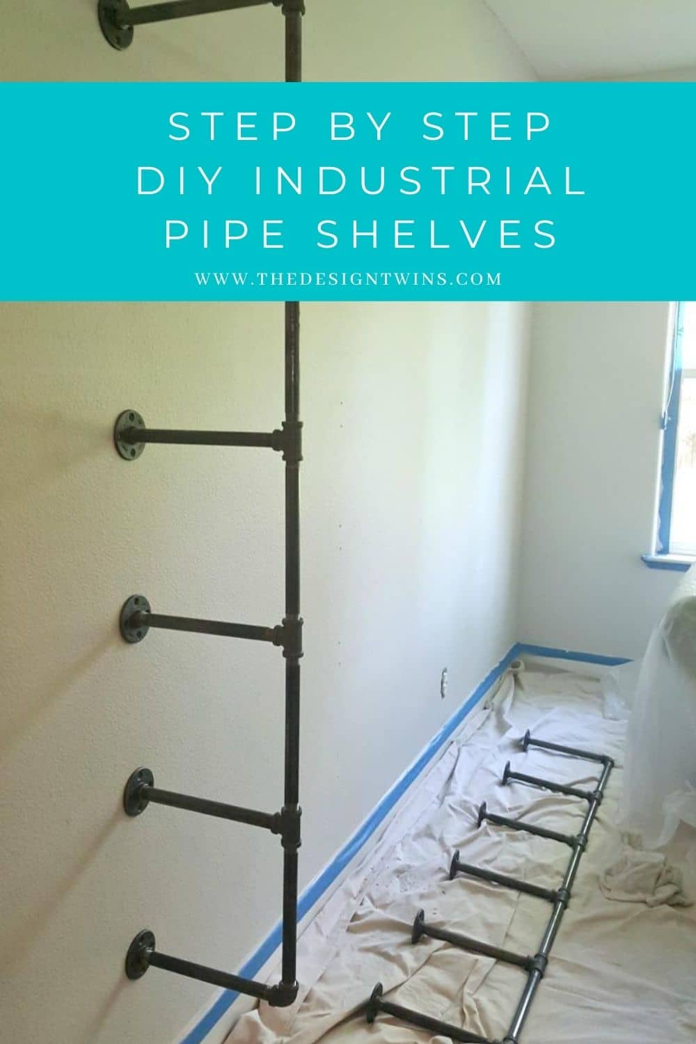 Diy Industrial Pipe Shelves Step By Step Tutorial