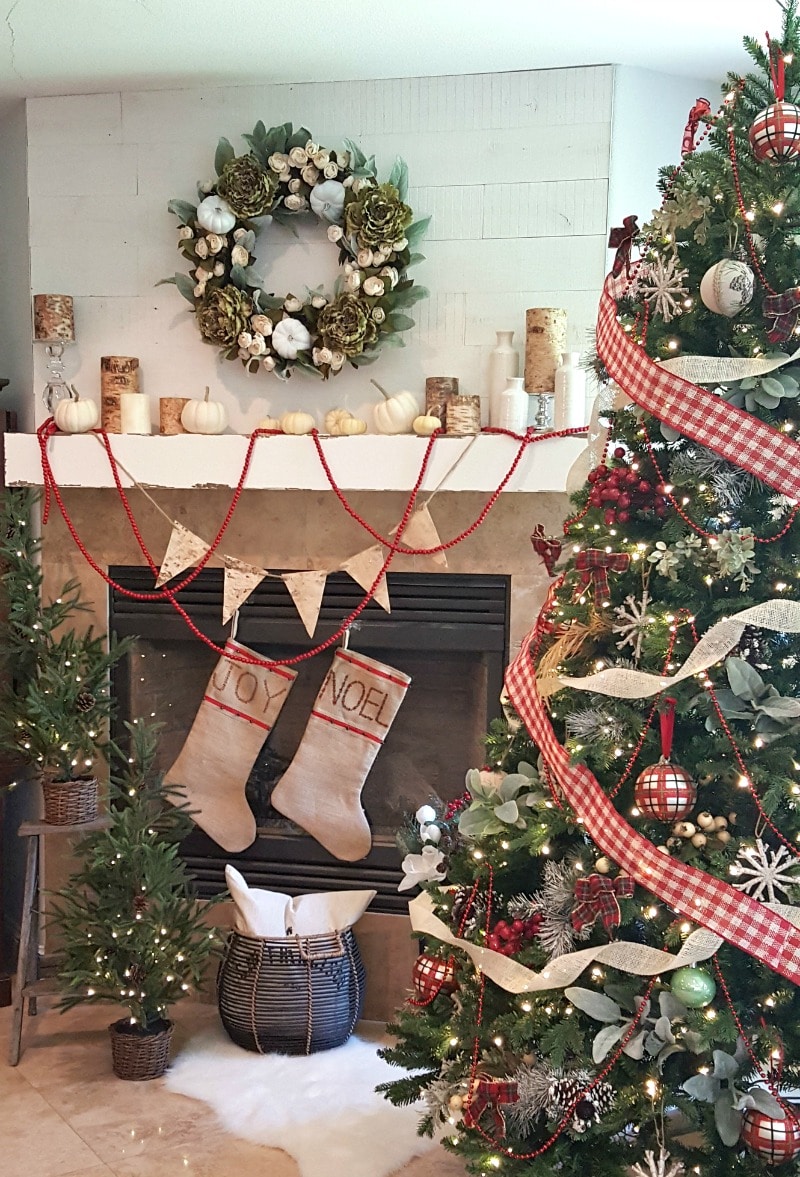 inspired Christmas decor fireplace
