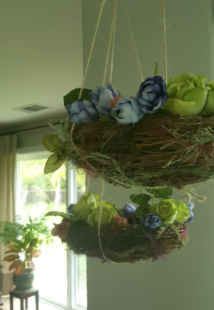 hanging nests with plant The Design Twins DIY Home Decor