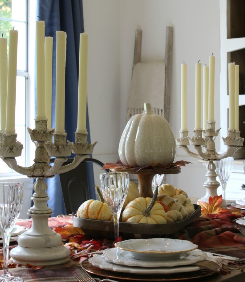 thanksgiving pumpkins and candles