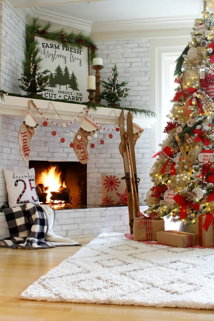 cozy christmas fireplace christmas tree