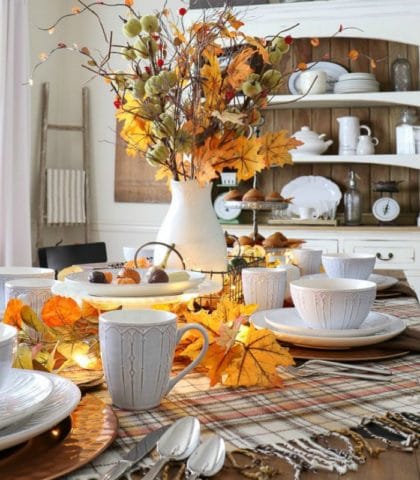 Pumpkin spice up your fall entertaining with a gorgeous festive tablescape!