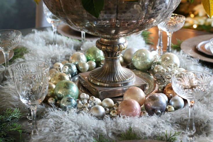 holiday ornament centerpiece