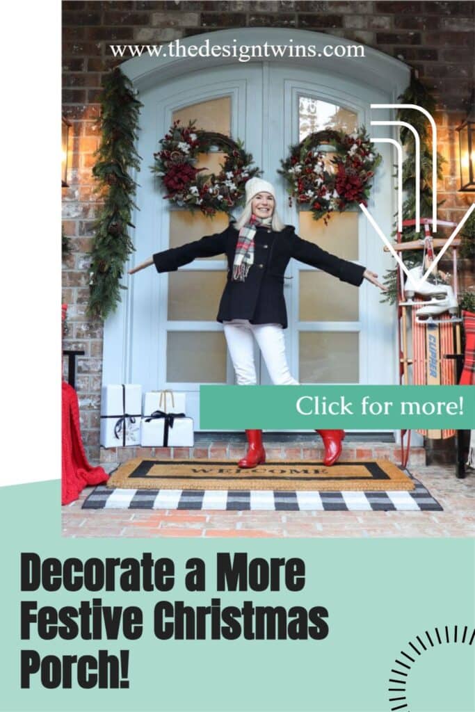 Welcome to our fun and festive Christmas front porch with plaid and festive wreaths & garland