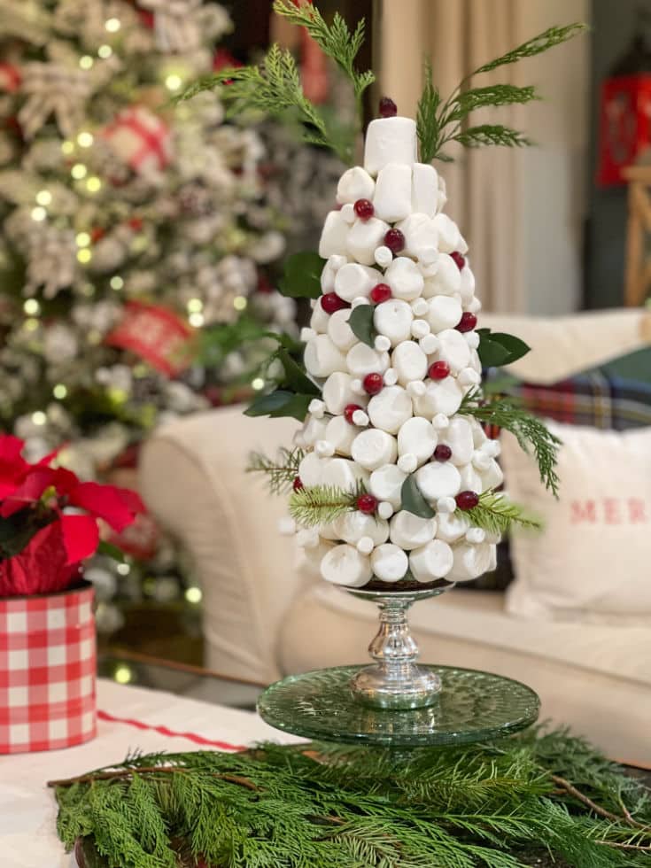 marshmallow tree is fun project for whole family to get creative