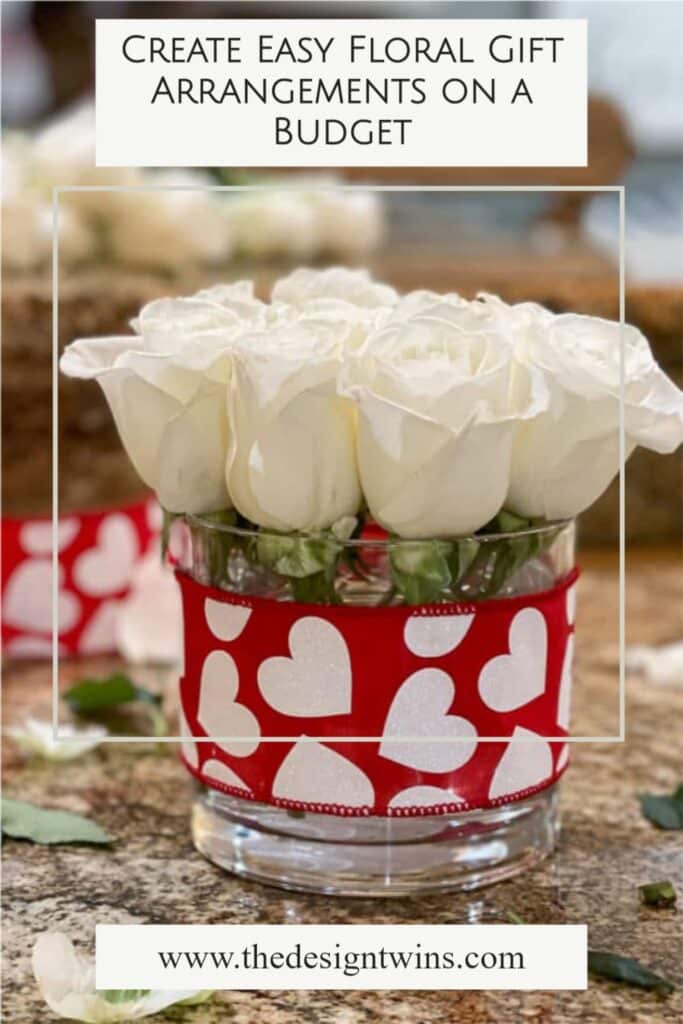 White roses make perfect Valentines day gift wrapped with ribbon